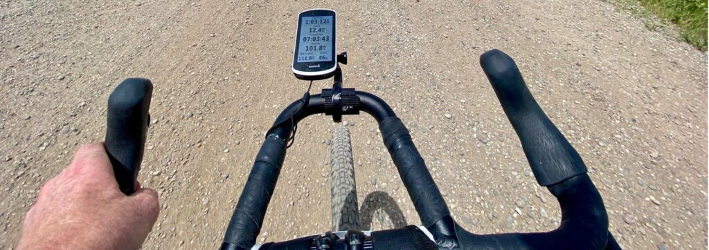 gravel rider with garmin